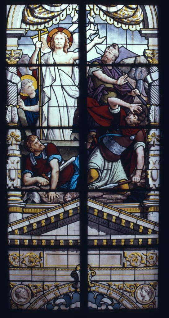 Baie 2 : verrière historiée : Passion et vie du Christ, Résurrection du Christ