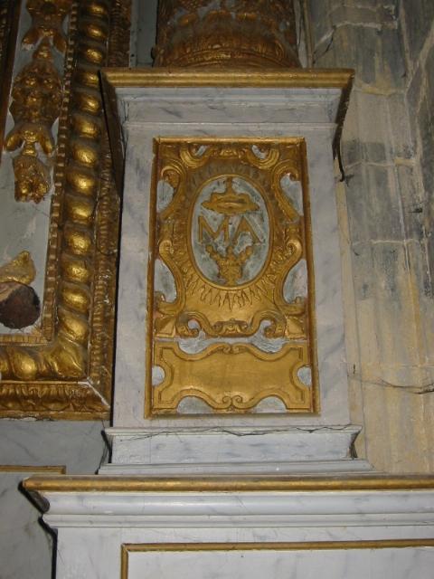 retable et tableau de la Dernière communion de saint François d'Assise en présence de la Vierge à l'Enfant