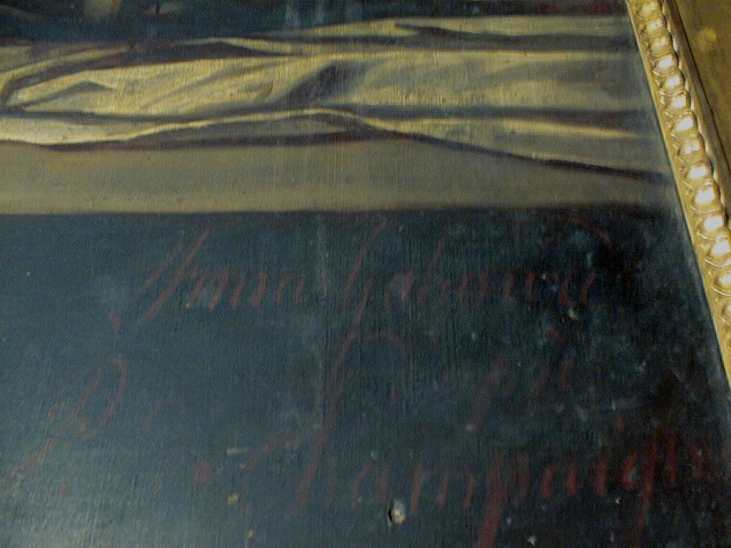 tableau et son cadre : Le Christ mort couché sur son linceul