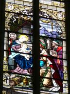 Baie 1 : verrière historiée : enfance du Christ