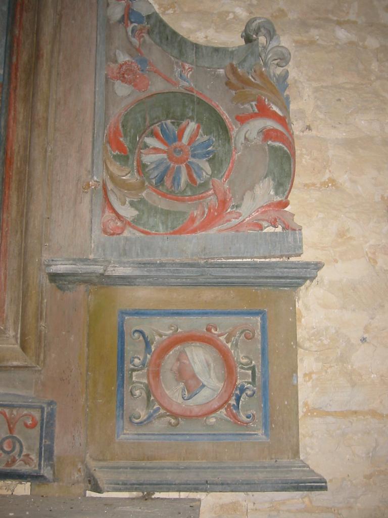ensemble du maître-autel : autel tombeau, tabernacle, retable et tableau : Saint Denis