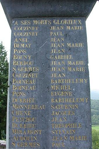 monument aux morts de la guerre de 1914-1918