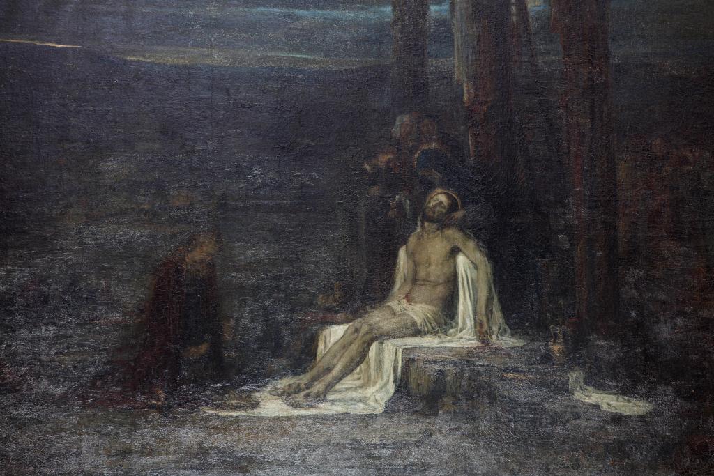 tableau et son cadre : le Christ pleuré par les Saintes Femmes, Déploration