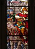 ensemble de 10 verrières (verrières-tableaux, verrière mixte, verrières ornementales)