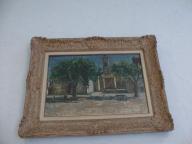 tableau et son cadre : La Place de Mouans-Sartoux