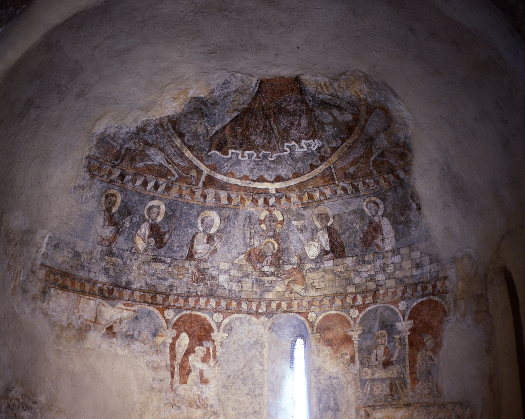 Peintures monumentales : Cène (la), mois de l'Année (les), Christ en majesté