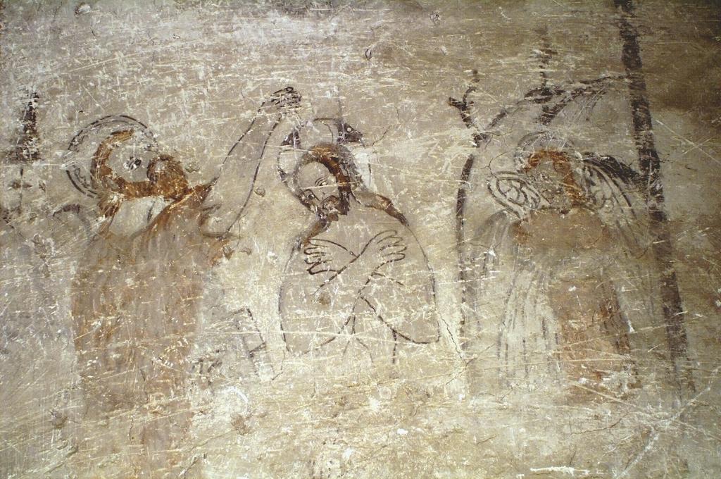 peinture monumentale de la chapelle des fonts : Baptême du Christ
