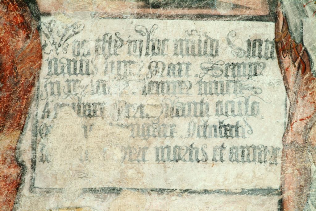 peinture monumentale de la rencontre des trois morts et des trois vifs