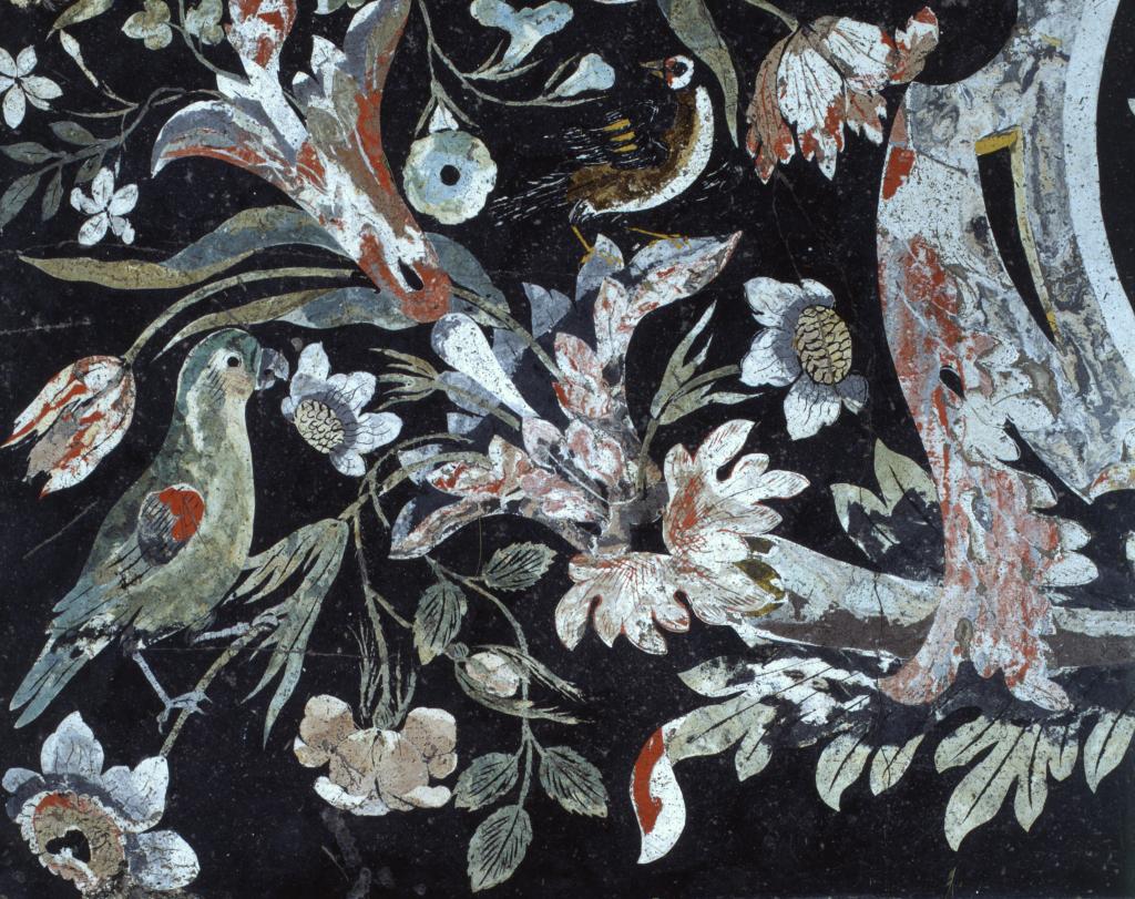 parement d'autel, pavement (panneau stuqué, pavement du degré du maître-autel)