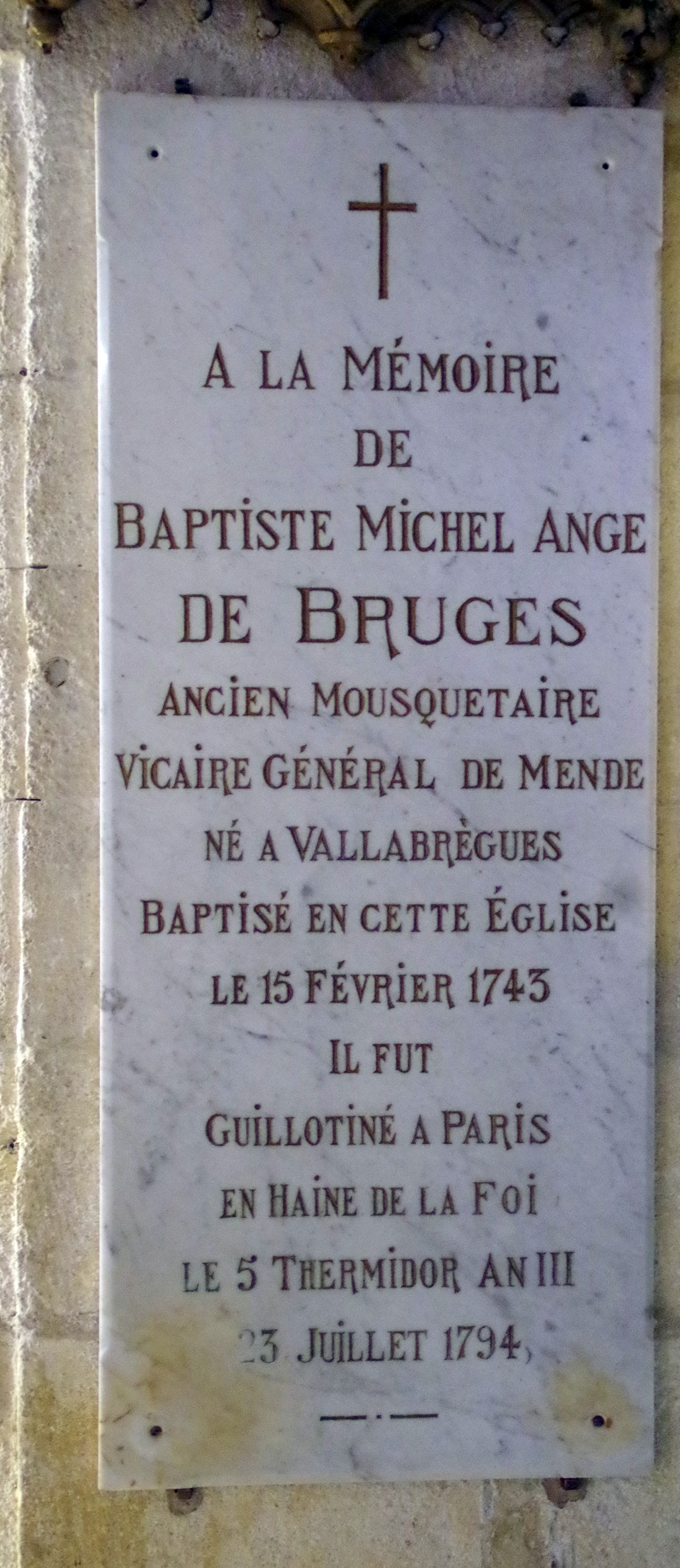 sommaire du mobilier de l'église de Vallabrègues