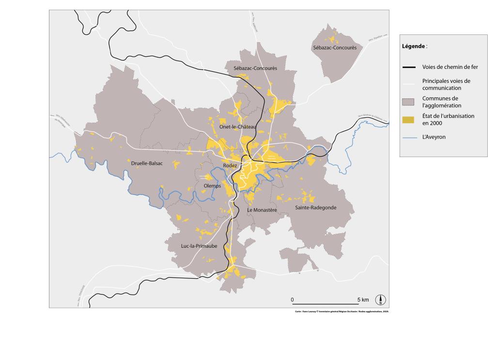 Carte du territoire de Rodez agglomération.