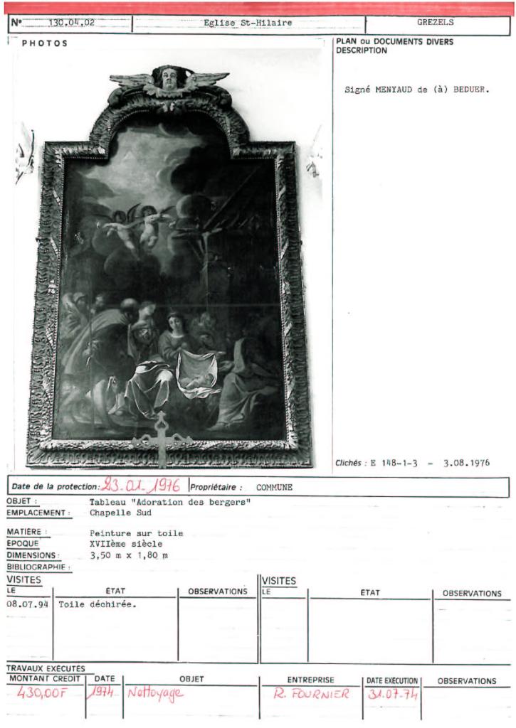 tableau : L'Adoration des bergers