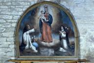tableau : Vierge remettant le rosaire à saint Dominique