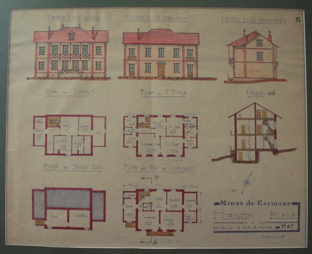 maison ou villa de l'ingénieur en chef du fond de la mine ou Maison bleue