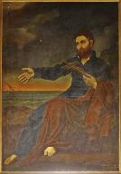 Tableaux : saint François Xavier, Bon Pasteur, Adoration du Sacré-Coeur, Christ de la Résurrection et sainte Thérèse d'Avila