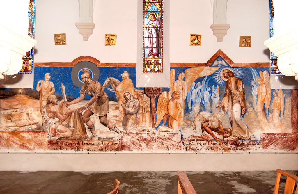 peinture monumentale du bas-côté sud : Charité de saint Martin et Songe de saint Martin