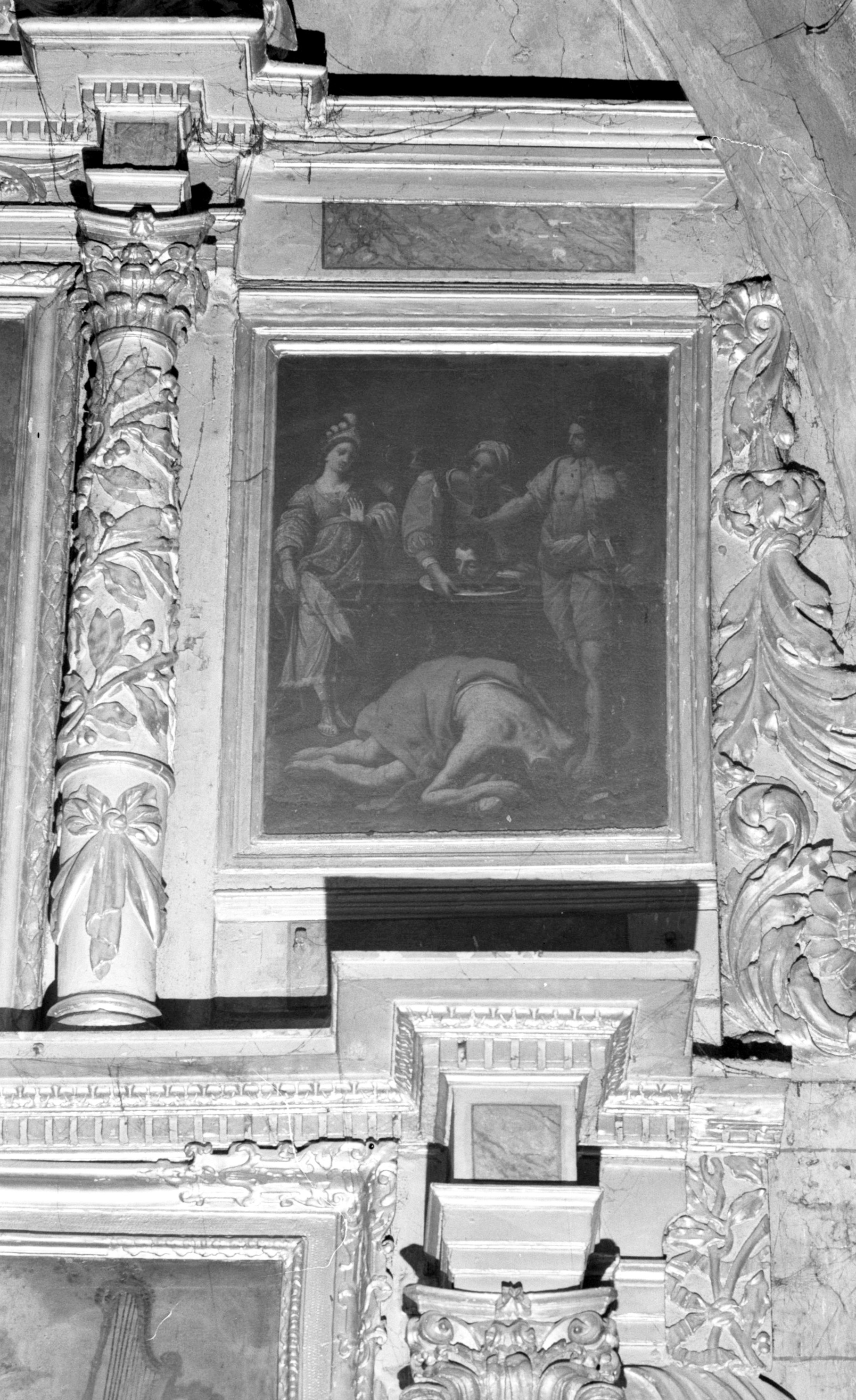 trois tableaux : saint Jacques, décollation de saint Jean-Baptiste, sainte