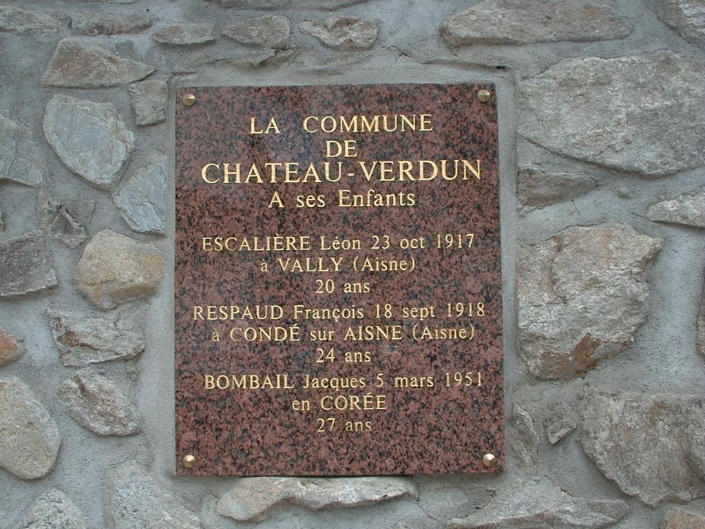 plaque commémorative de la guerre de 1914-1918 et de la guerre de 1946-1954 (Indochine)