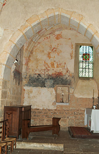 ensemble de deux peintures monumentales ; La Passion et la Résurrection