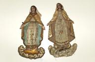ensemble de 2 éléments de décor de bannière de procession : Immaculée Conception