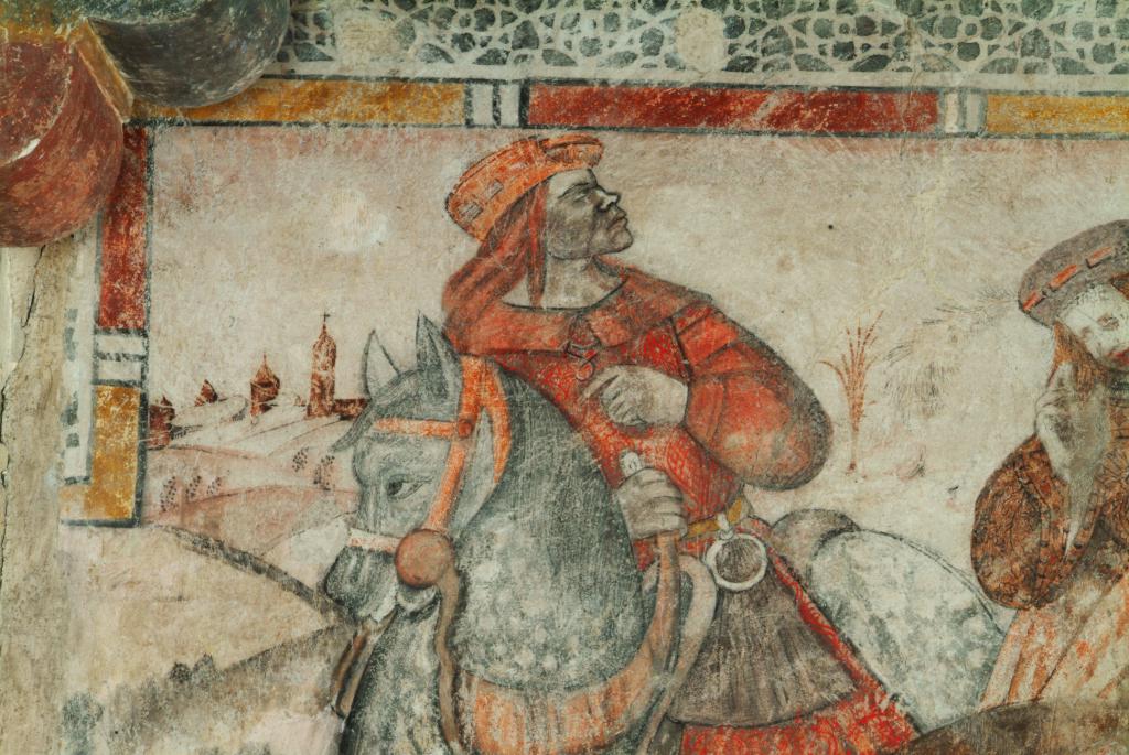 peinture monumentale de la rencontre des trois morts et des trois vifs