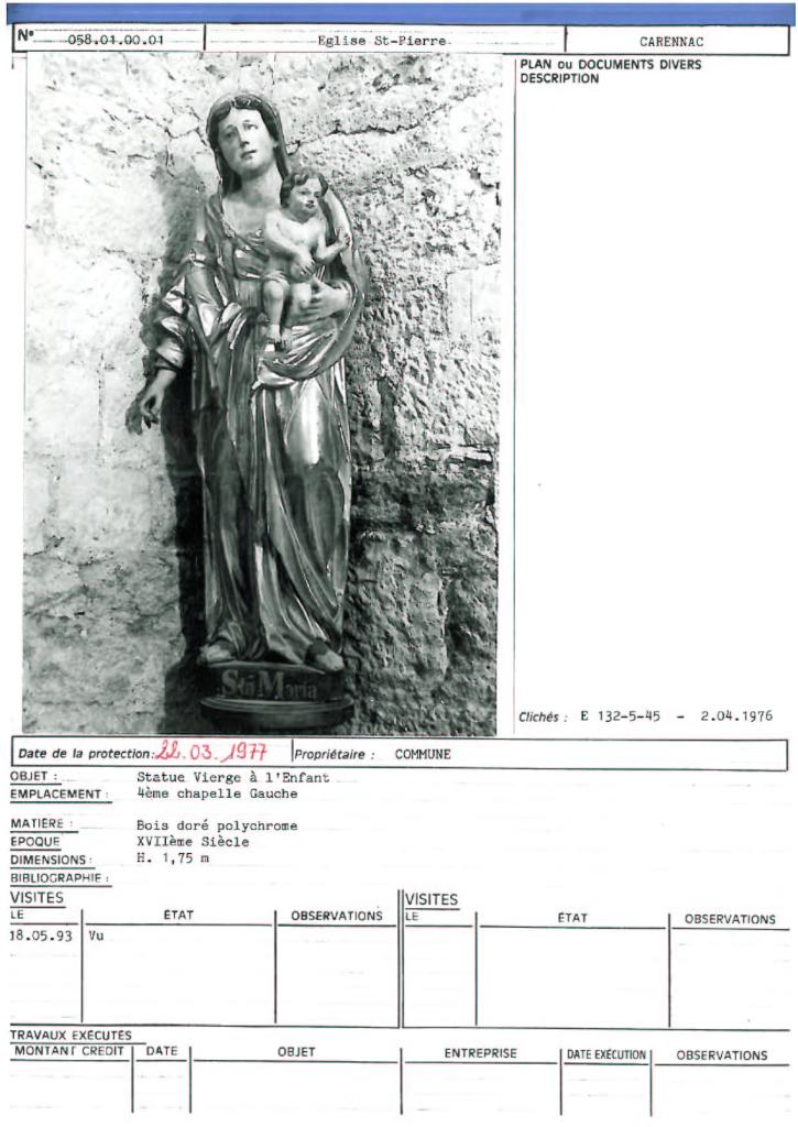 statue : Vierge à l'Enfant