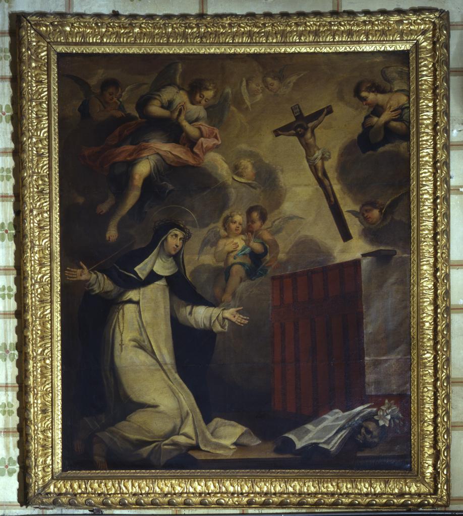 tableau, cadre : Sainte Catherine-de-Sienne recevant les stigmates