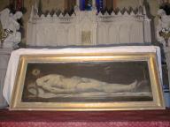 tableau et son cadre : Le Christ mort couché sur son linceul