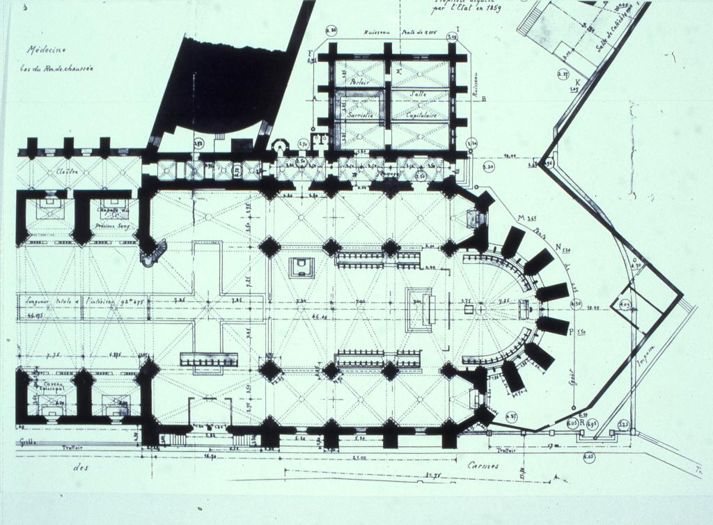 ancien couvent de bénédictins dit monastère et collège Saint-Benoît, cathédrale Saint-Pierre, actuellement faculté de médecine