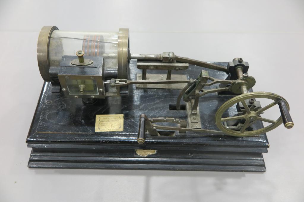 modèle de cylindre et tiroir de distribution de vapeur avec coulisse de Stephenson