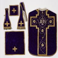 ornement liturgique catholique violet (n° 8)