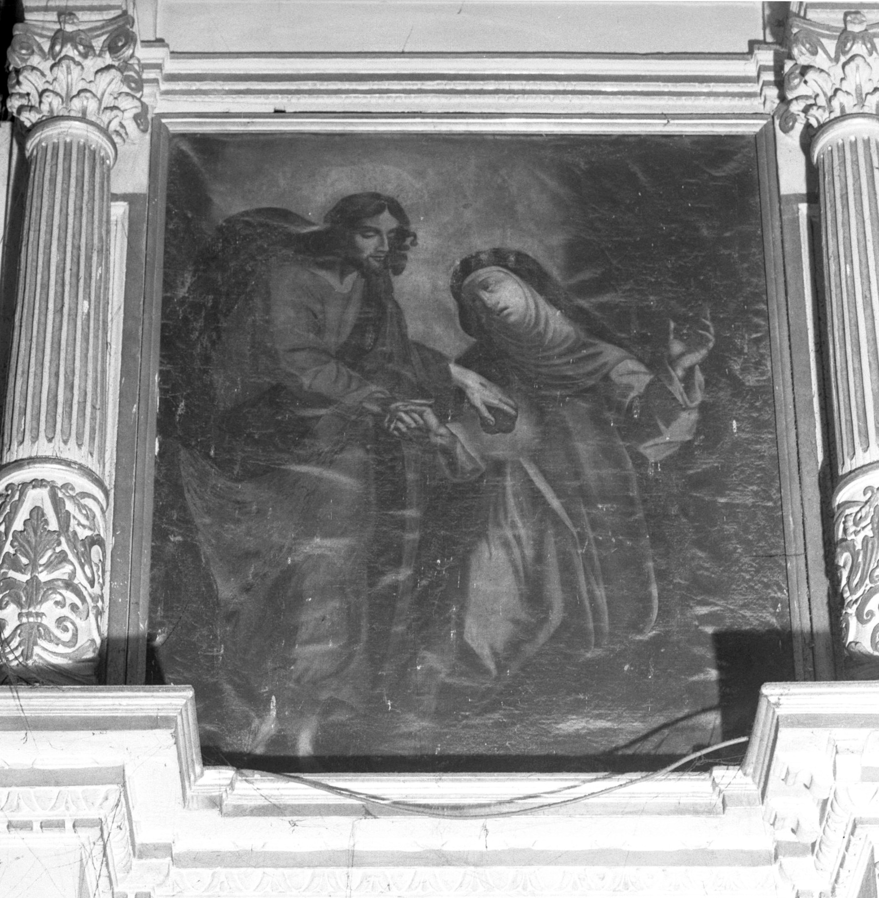 six tableaux : saint Dominique, sainte Apollonie, sainte Catherine, l'église triomphante