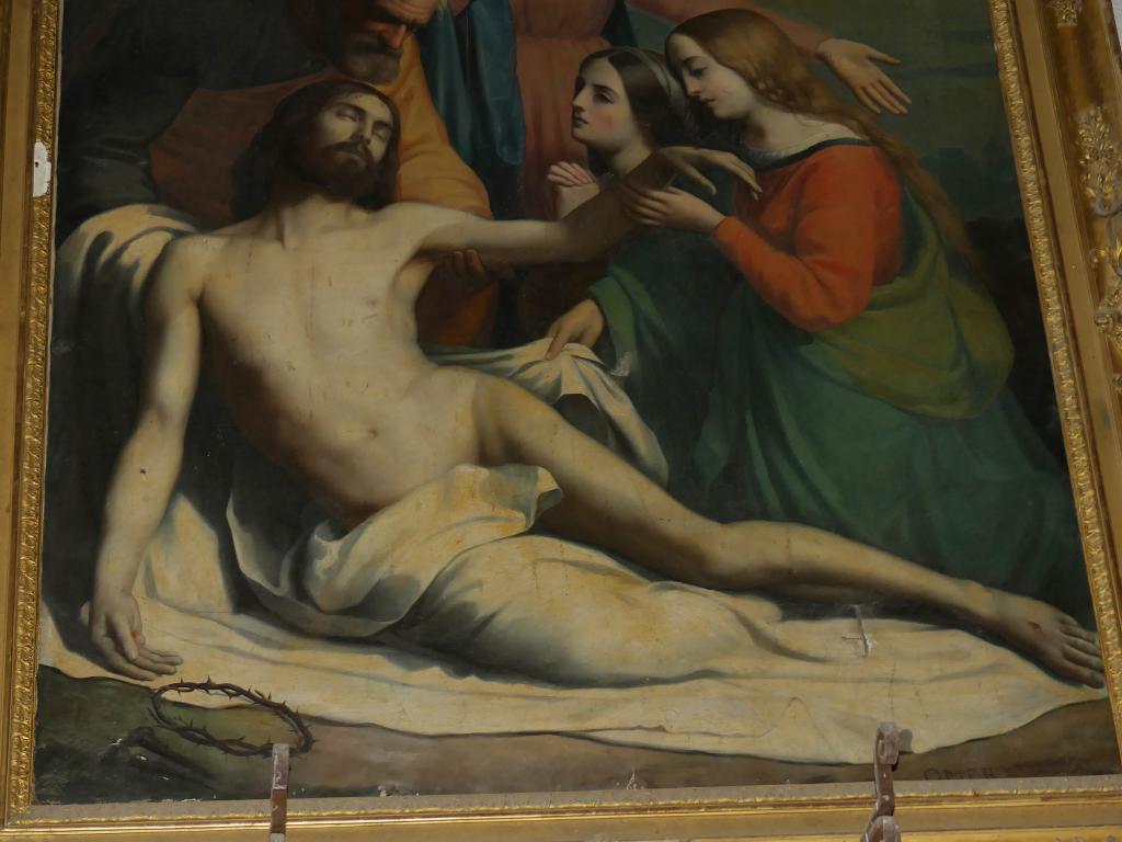 tableau et son cadre : Déploration dite La Descente de croix
