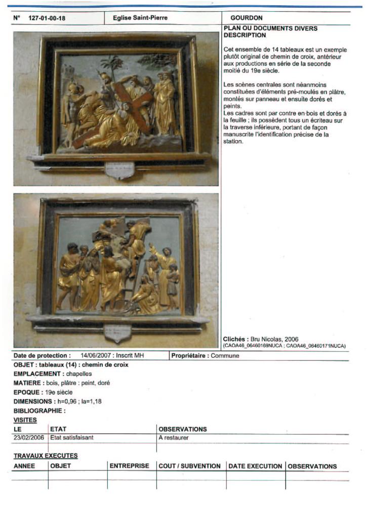 chemin de croix : ensemble de quatorze bas-reliefs