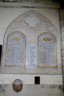 panneau commémoratif à la mémoire des enfants de la paroisse de saint Augustin morts pour la France