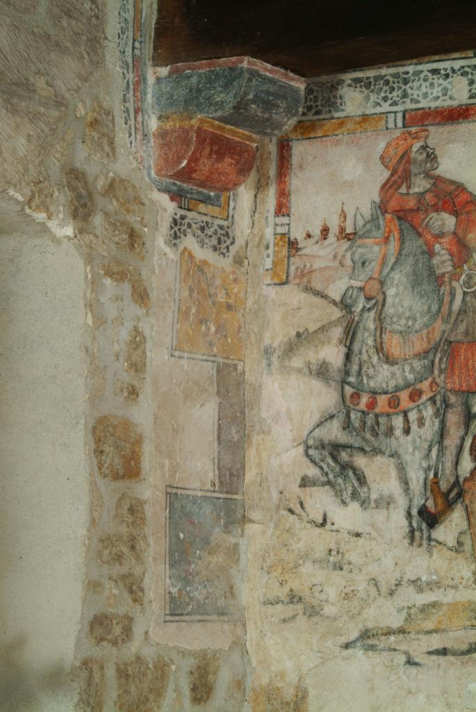 peinture monumentale de la rencontre des trois morts et des trois vifs