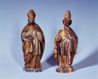 ensemble de 2 statues : saint pape, saint évêque