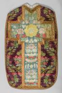 chasuble violette avec manipule, voile de calice et bourse de corporal