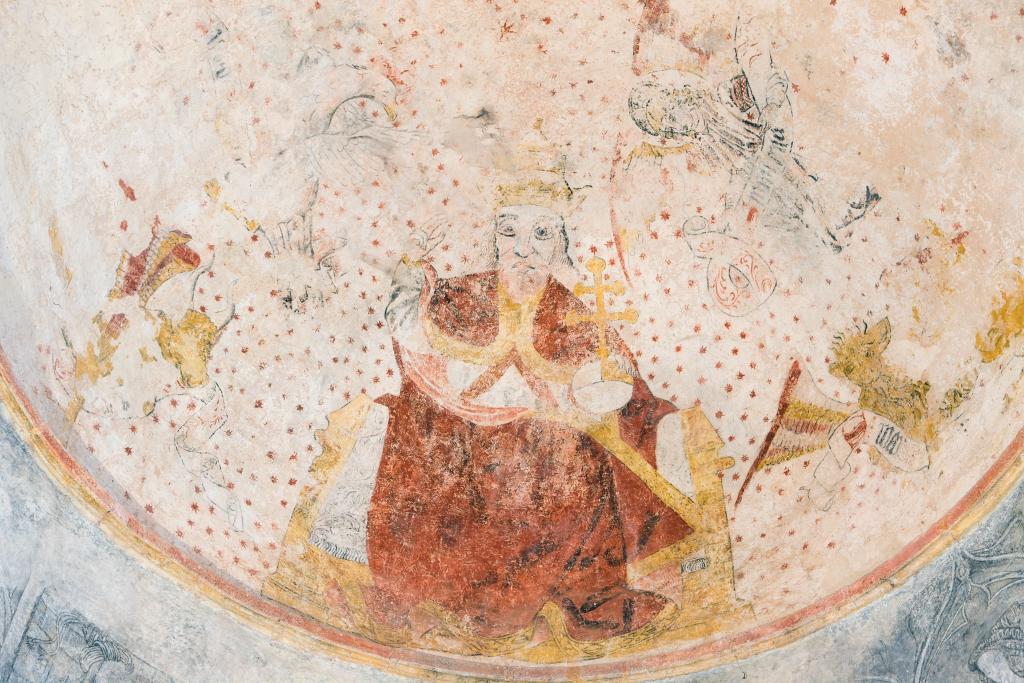 peinture monumentale : Les peintures du choeur et les Vertus