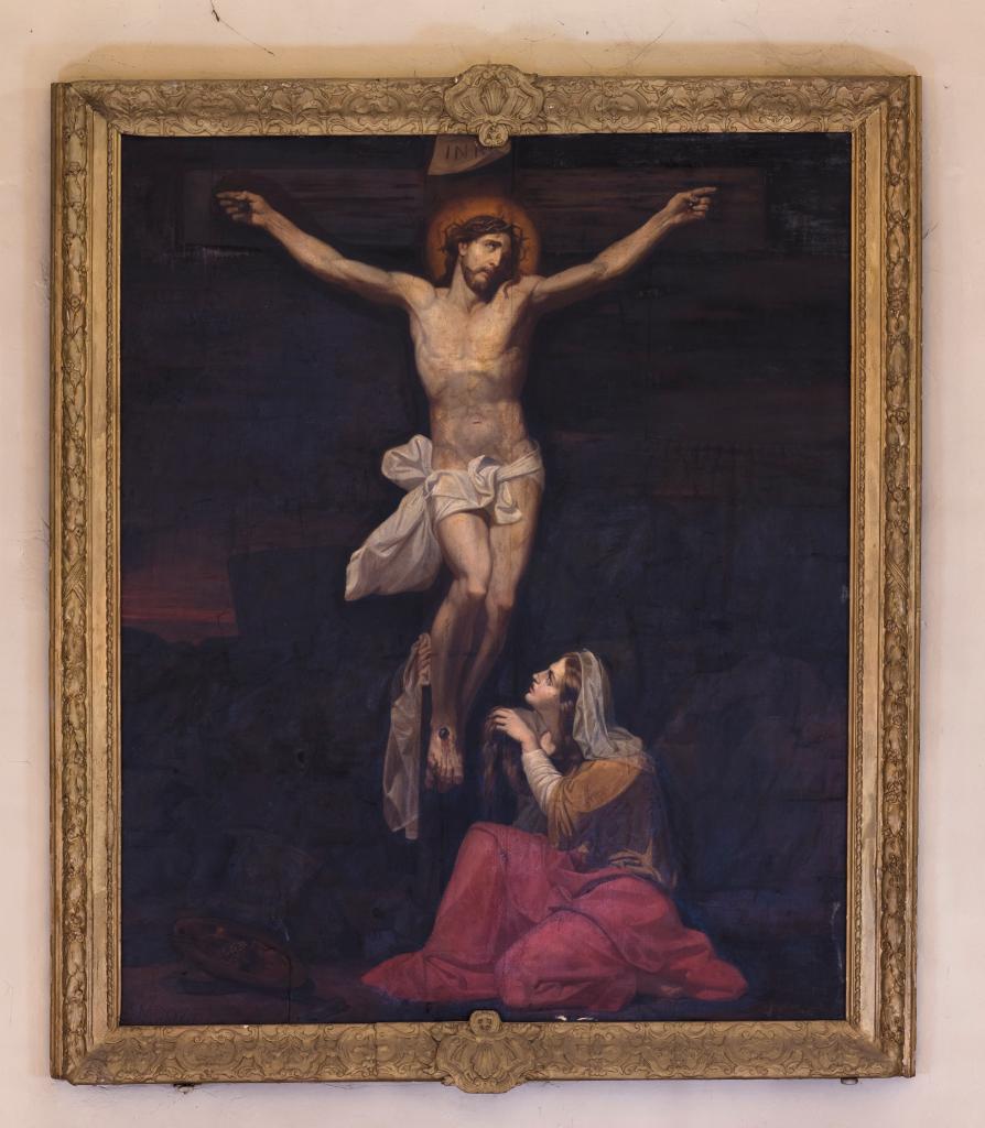 Tableau : Christ en croix et sainte Marie-Madeleine