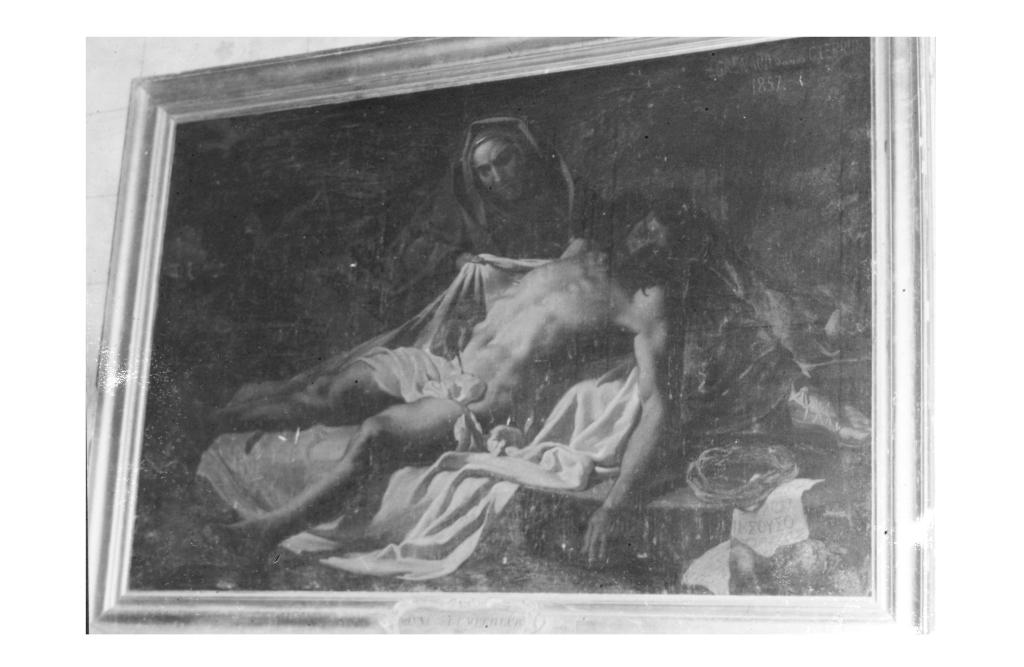 tableau et son cadre : Le Christ mort sur les genoux de la Vierge