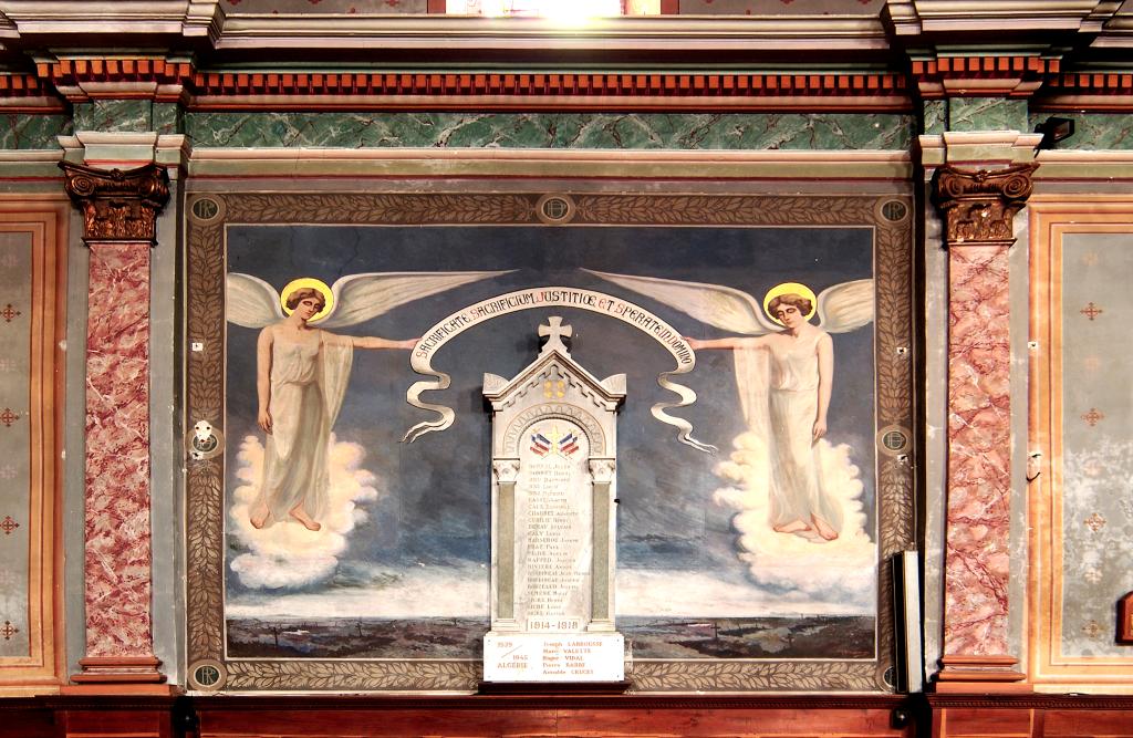 peinture monumentale et tableau commémoratif des morts de la guerre de 1914-1918