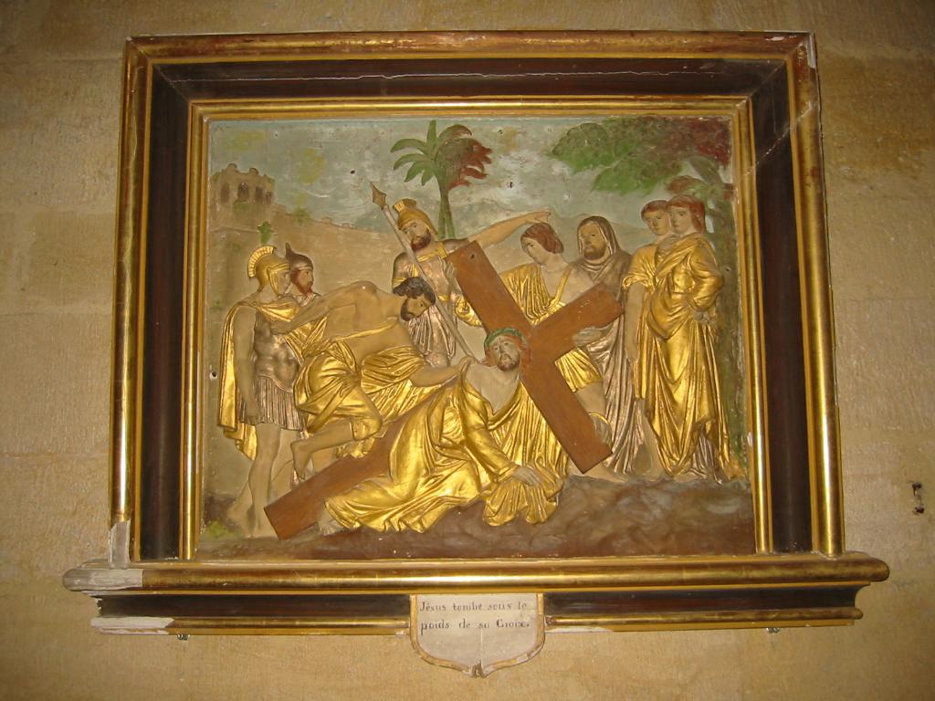 chemin de croix : ensemble de quatorze bas-reliefs