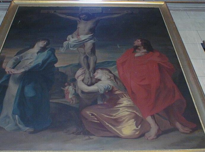 tableau et son cadre : Le Christ en croix