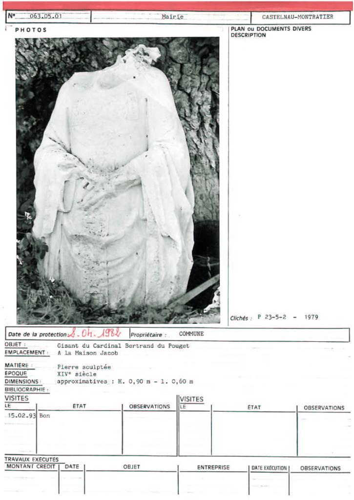 statue (gisant) du cardinal Bertrand du Pouget