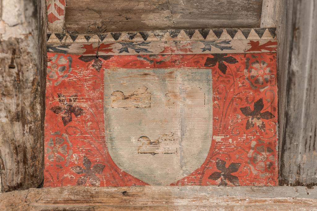 plafond peint du premier étage du château de Pomas: closoir IIb10