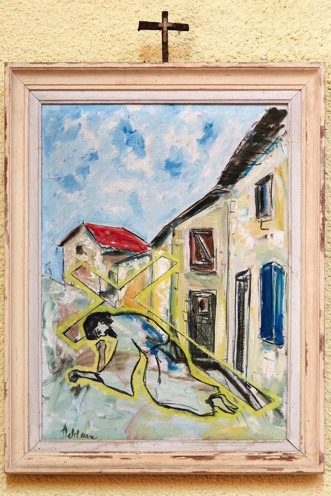 chemin de croix : ensemble de 14 tableaux