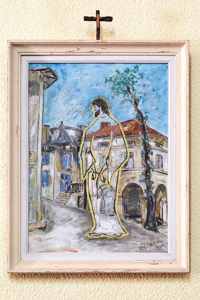 chemin de croix : ensemble de 14 tableaux