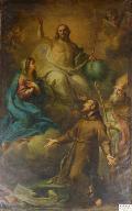 Paire de tableaux : un Baptême ; Le Christ, avec la Vierge, saint Claude et saint François d'Assise