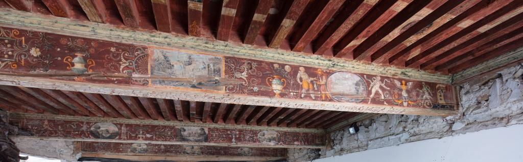 Plafond peint  de la grande salle du 1er étage